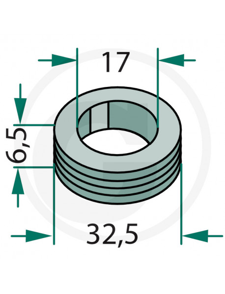 GRANIT Dištančný krúžok elastický, Ø 32,5 x 6,5 x Ø 17 mm